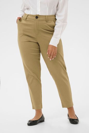 Kaffe Curve KCleana Chino 7/8 Pants Petrified Oak - OAK Fashion Noordwolde