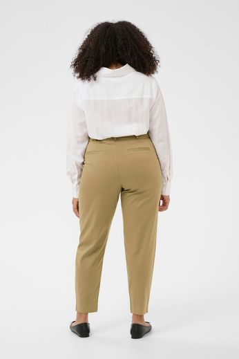 Kaffe Curve KCleana Chino 7/8 Pants Petrified Oak - OAK Fashion Noordwolde