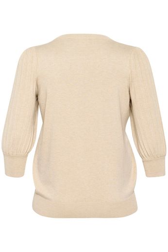 Kaffe Curve KCloni 3/4 SL Knit Pullover Feather Gray Melange - OAK Fashion Noordwolde