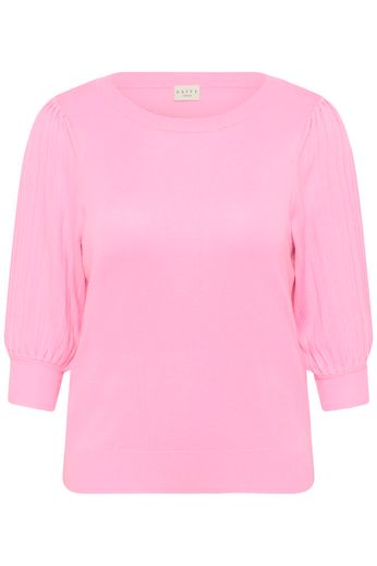 Kaffe Curve KCloni 3/4 SL Knit Pullover Pink Frosting - OAK Fashion Noordwolde
