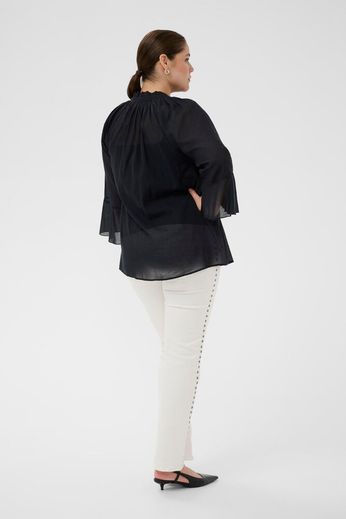 Kaffe Curve KCflori Blouse Black Deep - OAK Fashion Noordwolde