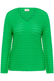 Kaffe Curve KCmetty Pullover Bright Green - OAK Fashion Noordwolde