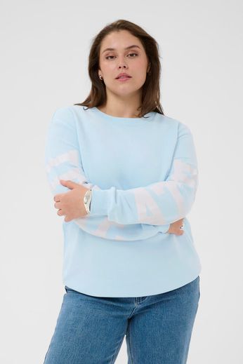 Kaffe Curve KCmila Sweatshirt Nantucket Breeze - OAK Fashion Noordwolde