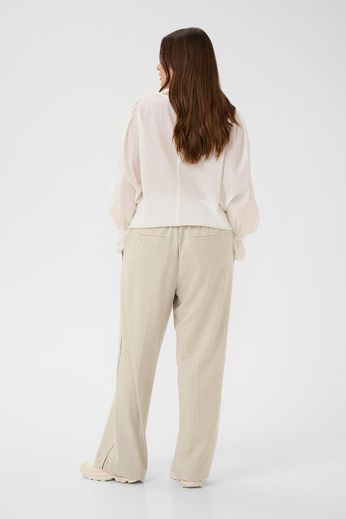Kaffe Curve KCsirana Pants Chalk / Black Pin stripe - OAK Fashion Noordwolde