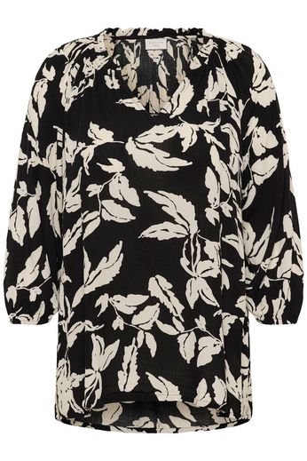 Kaffe Curve Blouse Ami Black Chalk Leaves - OAK Fashion Noordwolde