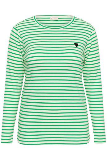 Kaffe Curve T-shirt Lia Chalk/Bright Green-Black Heart - OAK Fashion Noordwolde