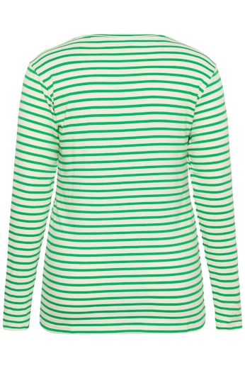 Kaffe Curve T-shirt Lia Chalk/Bright Green-Black Heart - OAK Fashion Noordwolde