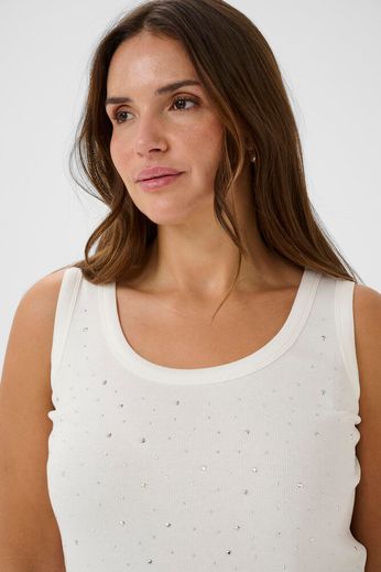 Kaffe Curve Top Rhinestone Chalk - OAK Fashion Noordwolde