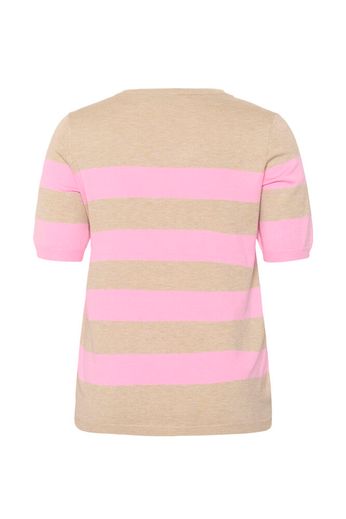 Kaffe Curve Pullover Lizzy Streep Feather Mel/ Pink Wide Stripe - OAK Fashion Noordwolde