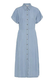 B. Young BYKOSMO BUTTON DRESS LIGHT BLUE DENIM STRIPE - OAK Fashion Noordwolde