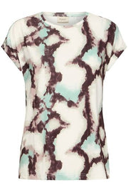 Fransa T-shirt Seen MARBLE CREME D. MENTHE - OAK Fashion Noordwolde