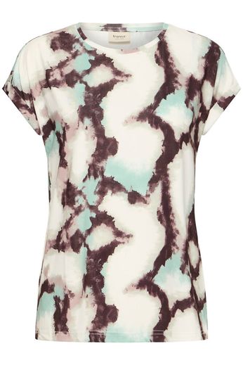 Fransa T-shirt Seen MARBLE CREME D. MENTHE - OAK Fashion Noordwolde