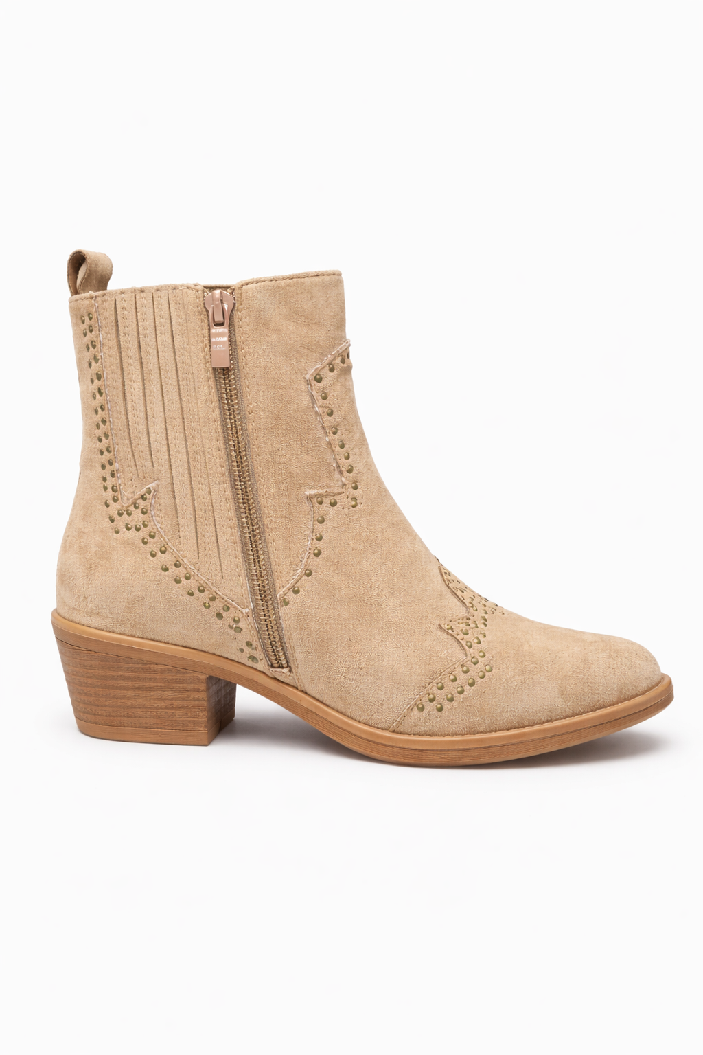 Oak Cowboy Laars Kort Studs Bruin - OAK Fashion Noordwolde