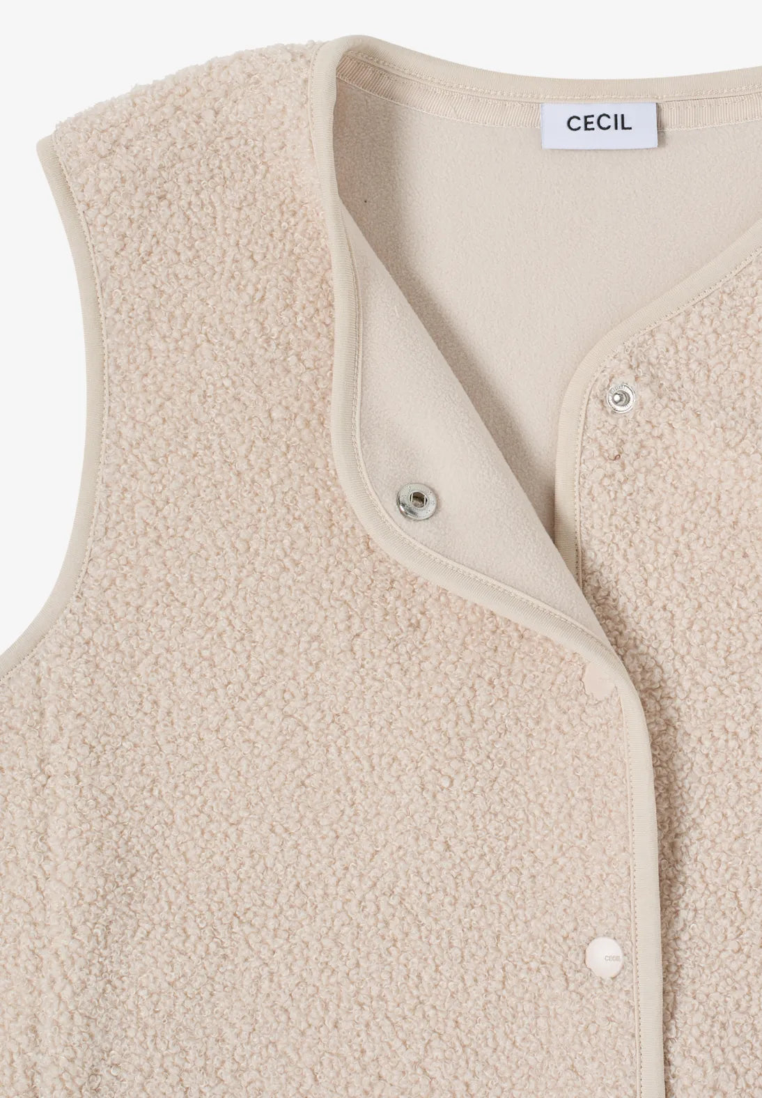 Cecil Gilet Curly Wit - OAK Fashion Noordwolde