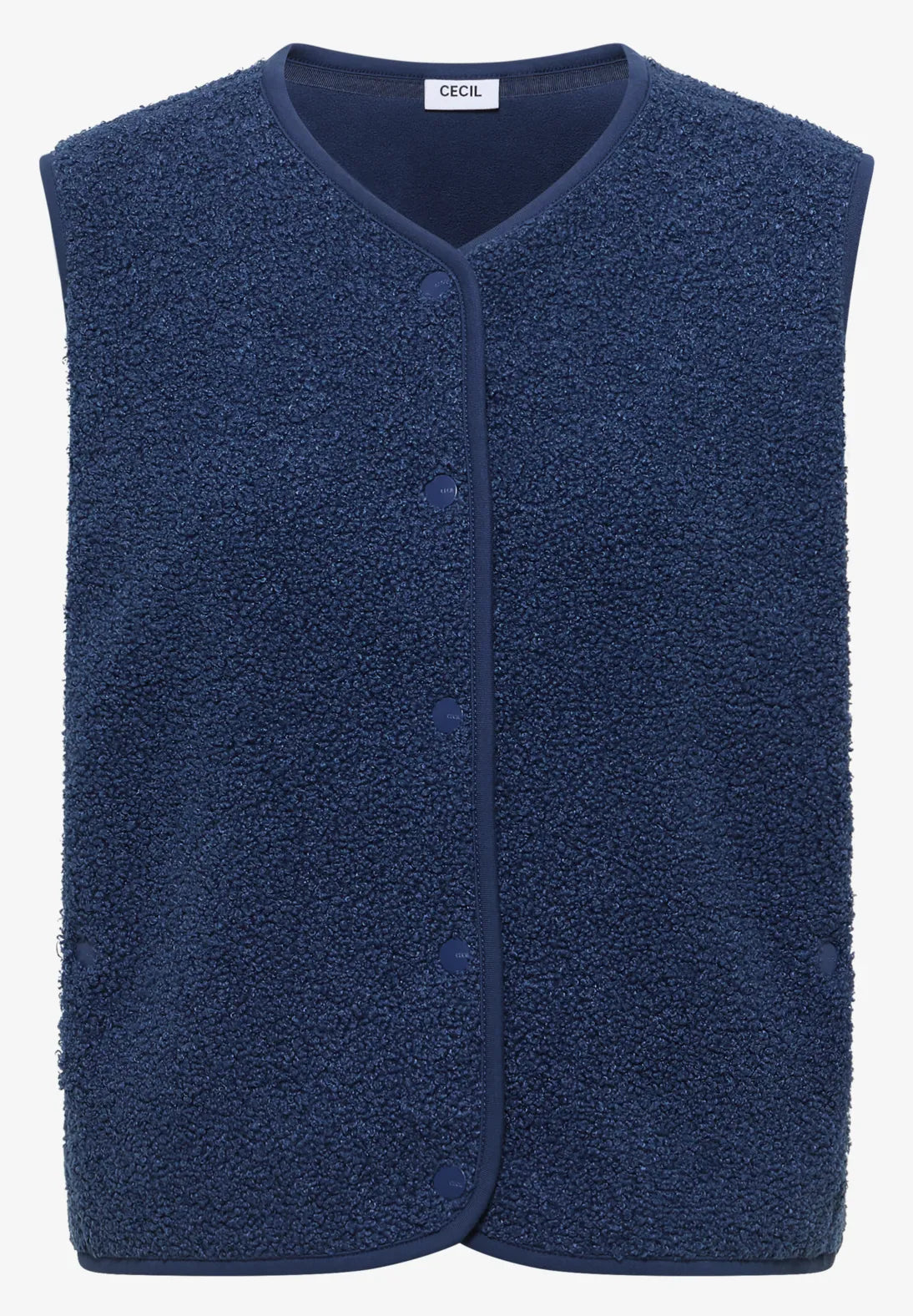 Cecil Gilet Curly Blauw - OAK Fashion Noordwolde