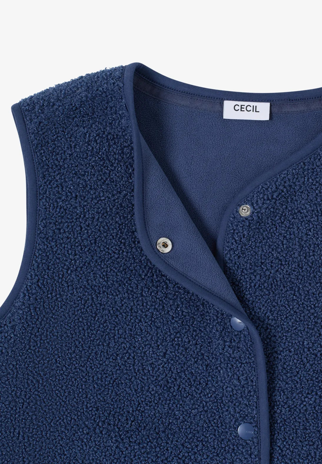 Cecil Gilet Curly Blauw - OAK Fashion Noordwolde