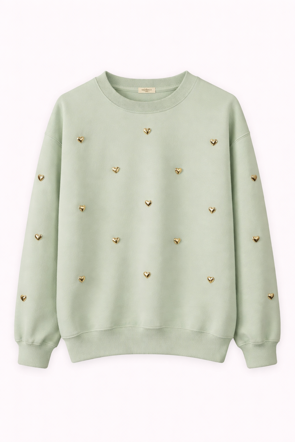 Oak Sweater met Harten Groen - OAK Fashion Noordwolde