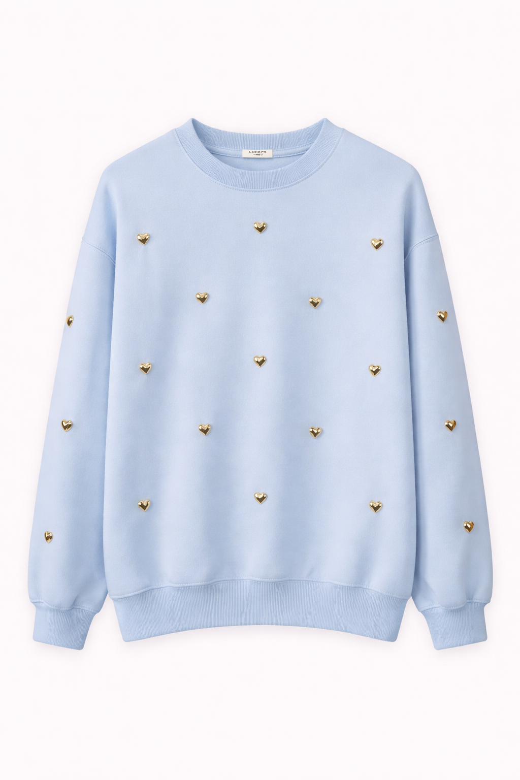 Oak Sweater met Harten Blauw - OAK Fashion Noordwolde