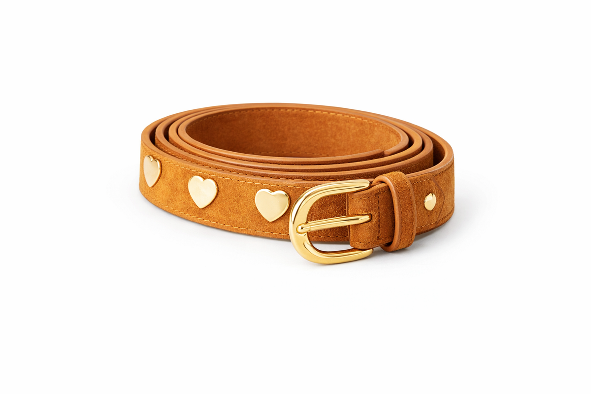 Oak Riem met Hartjes Bruin - OAK Fashion Noordwolde