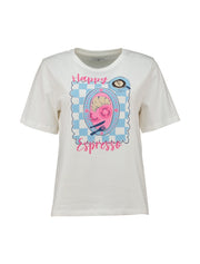 Haily's T-shirt Espresso Wit - OAK Fashion Noordwolde