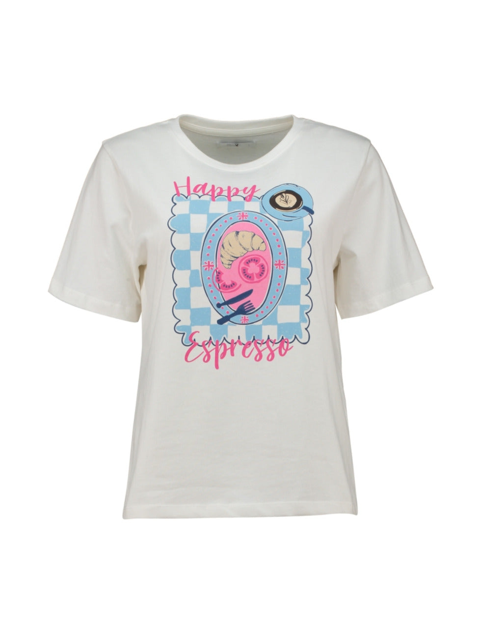 Haily's T-shirt Espresso Wit - OAK Fashion Noordwolde