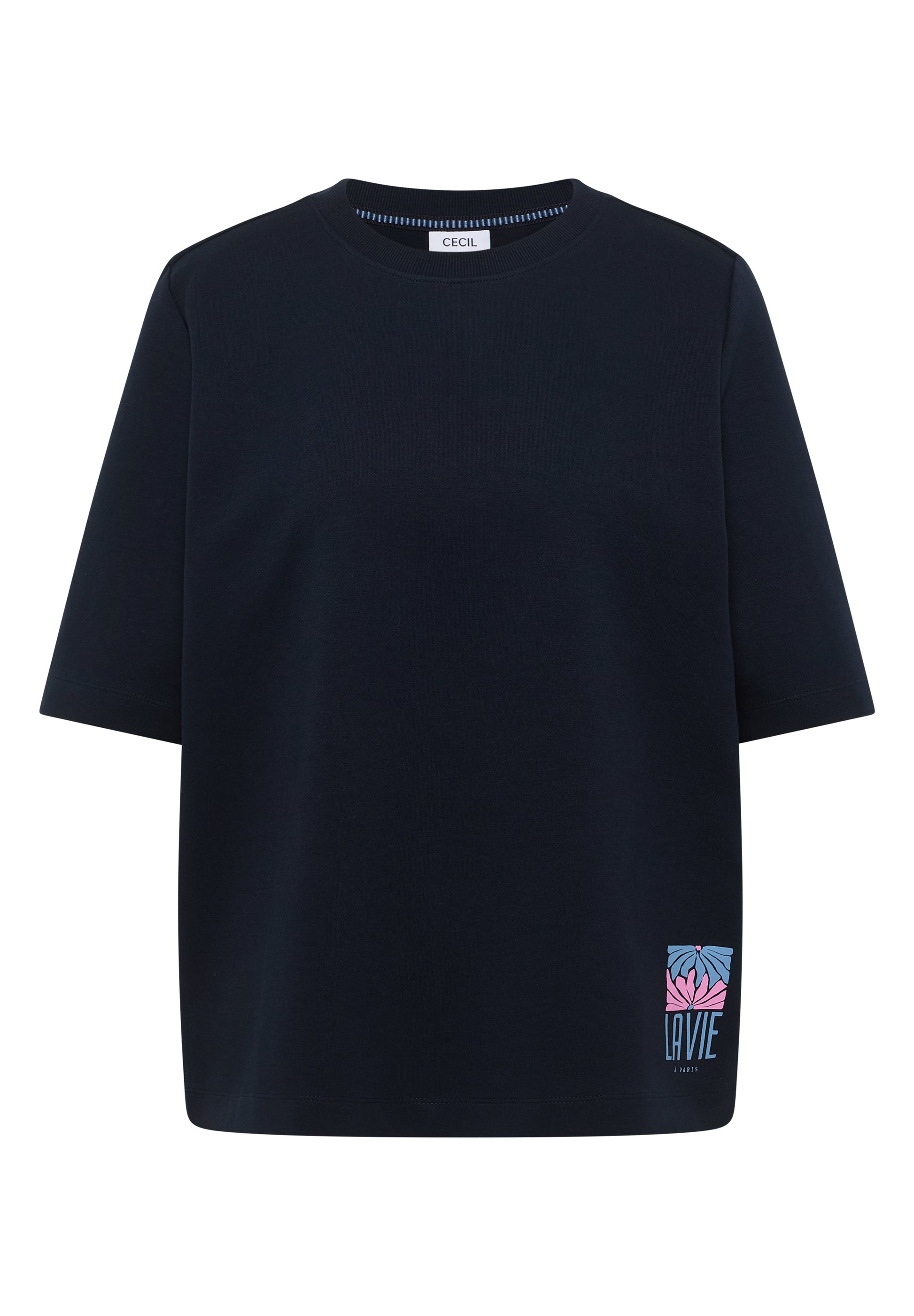 Cecil Sweatshirt met Backprint Blauw - OAK Fashion Noordwolde