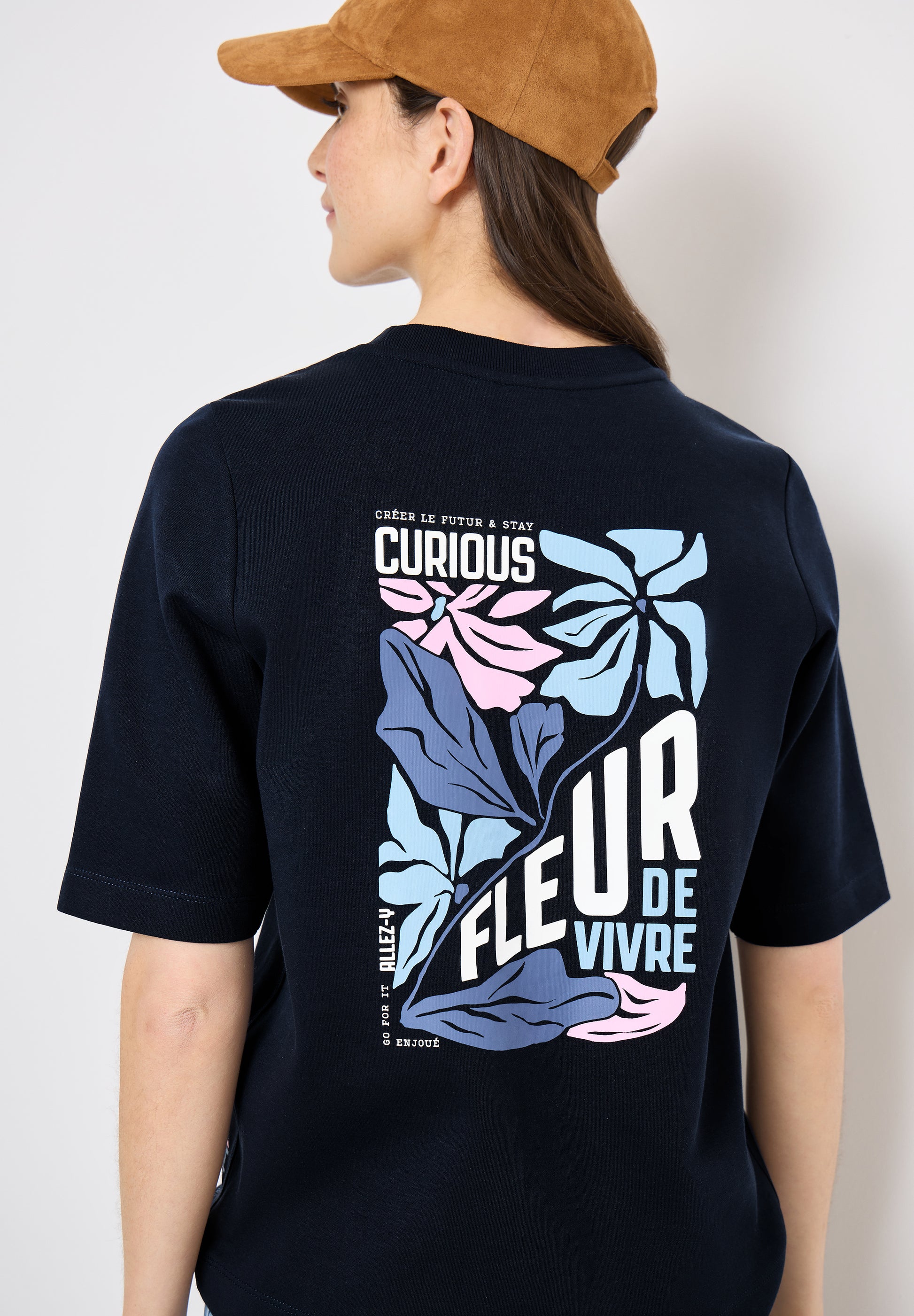 Cecil Sweatshirt met Backprint Blauw - OAK Fashion Noordwolde