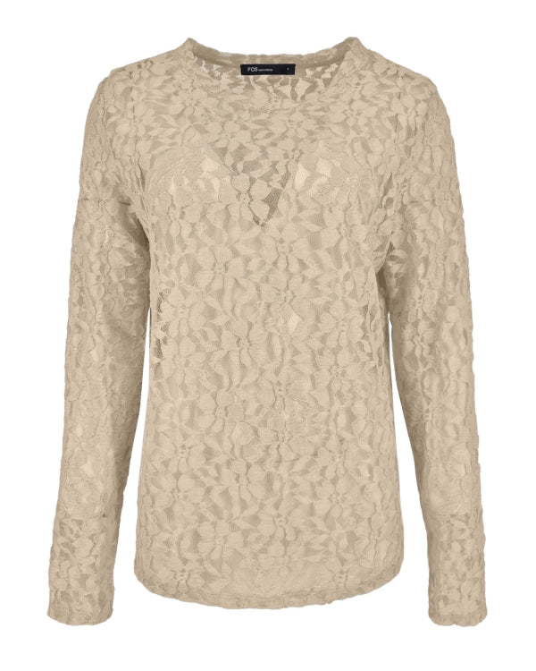 Fos Amsterdam Top Lacie Kant Bruin - OAK Fashion Noordwolde