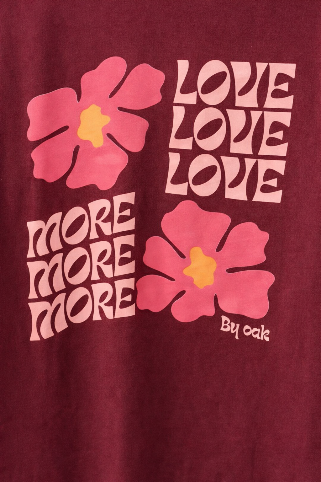 Oak T-shirt Love More Rood - OAK Fashion Noordwolde