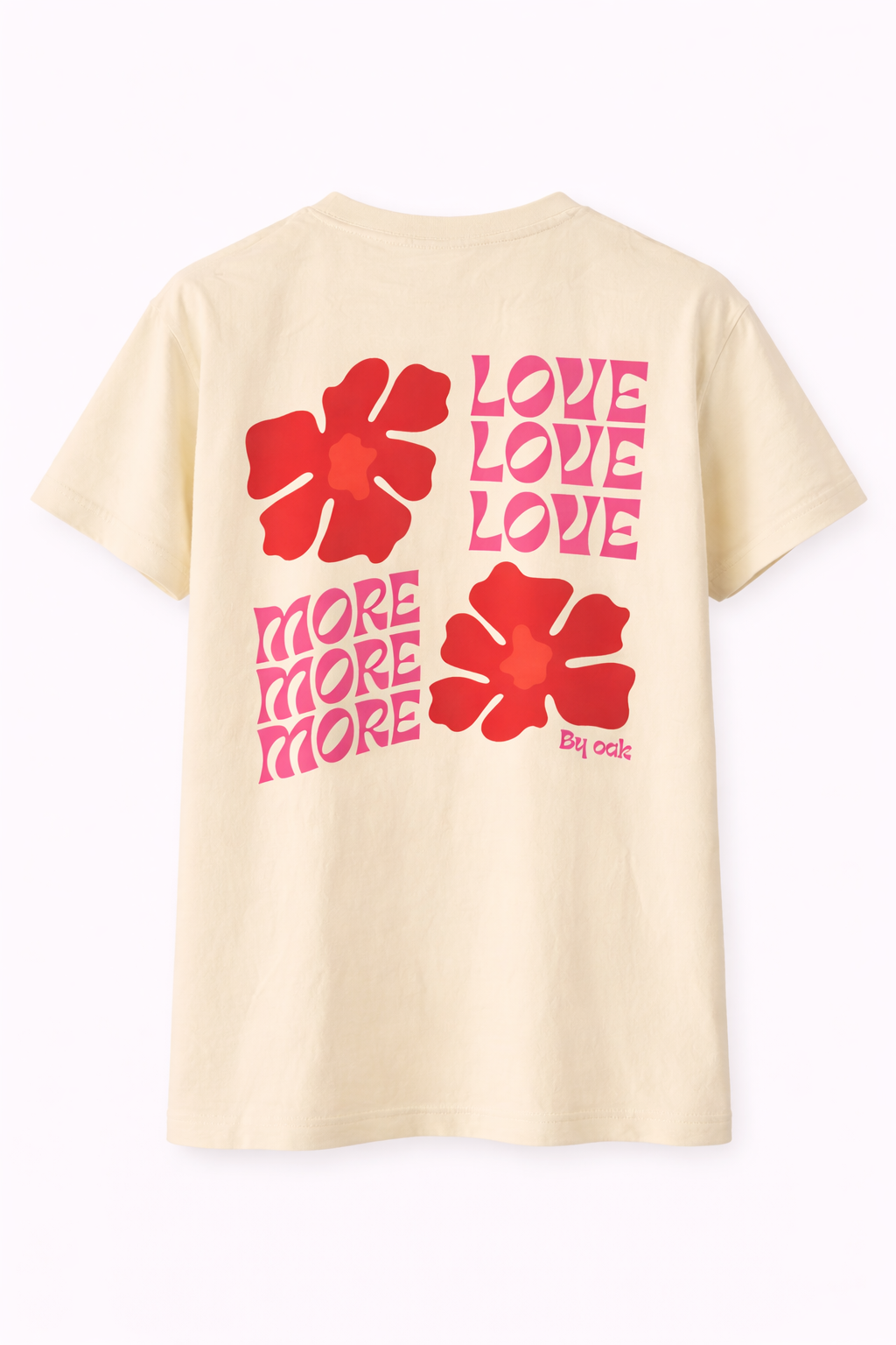 Oak T-shirt Love More Wit - OAK Fashion Noordwolde