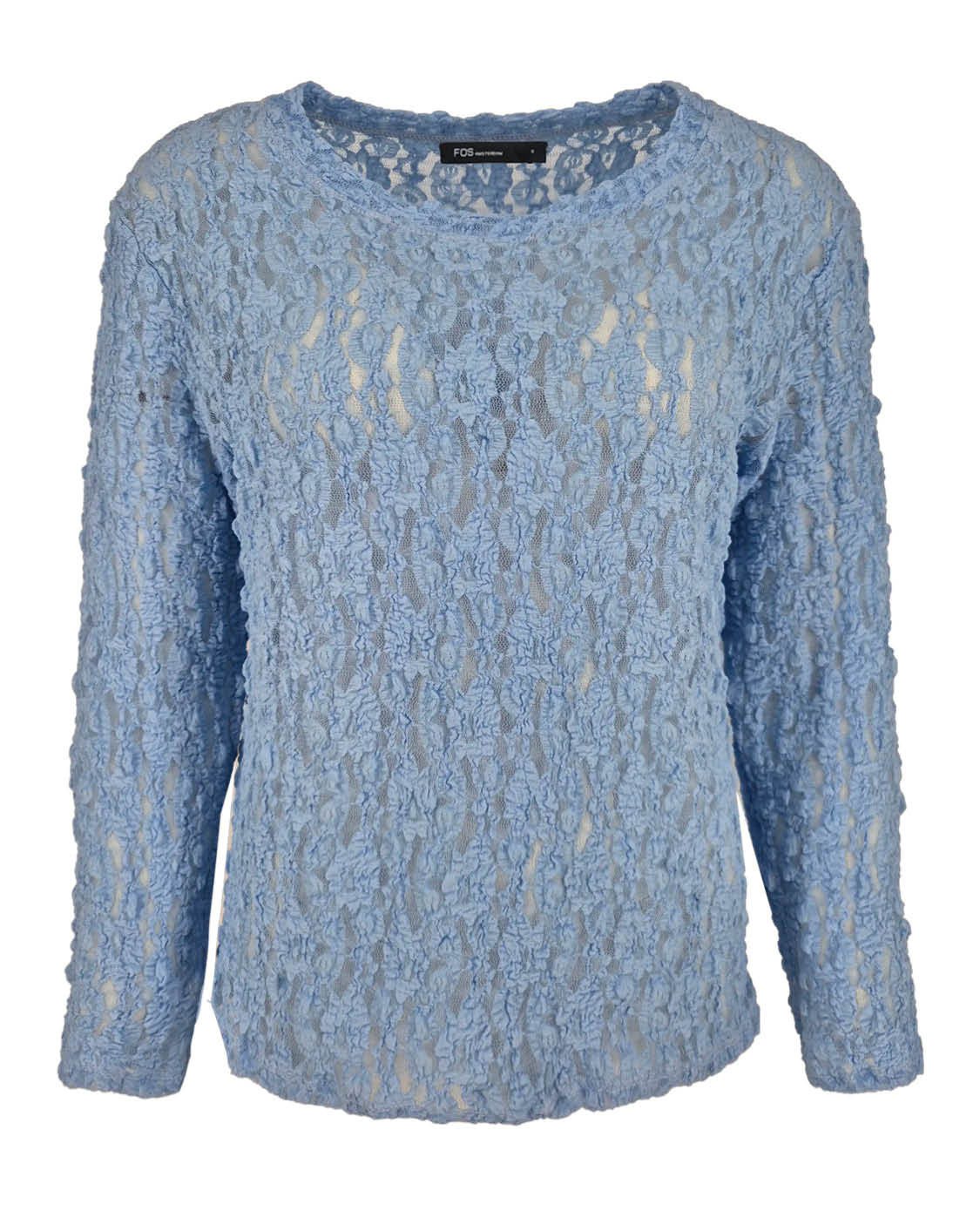Fos Amsterdam Top Lacie Kant Blauw - OAK Fashion Noordwolde