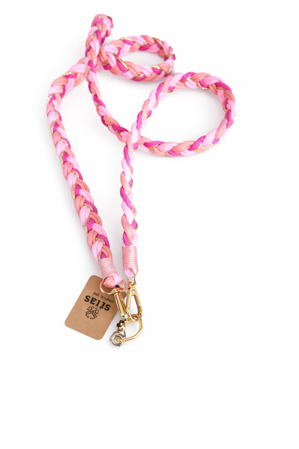 Strass 4 you Telefoonkoord gevlochten Roze - OAK Fashion Noordwolde