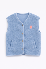 Oak Gilet Teddy Hartje Blauw - OAK Fashion Noordwolde