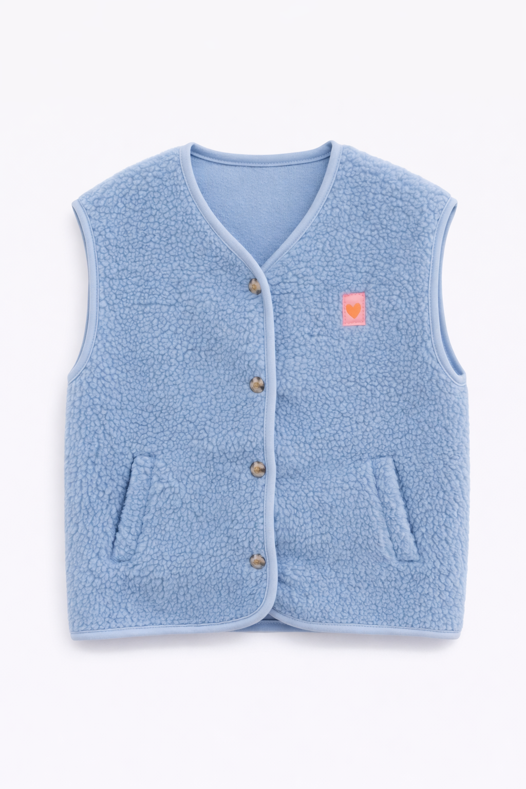 Oak Gilet Teddy Hartje Blauw - OAK Fashion Noordwolde