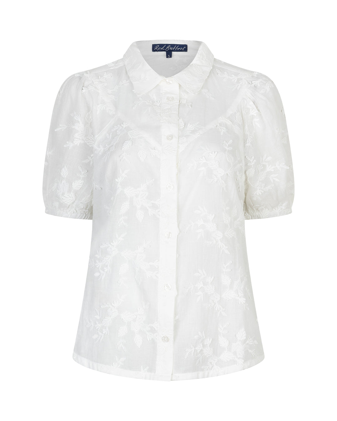 Red Button Red Button Blouse Victoria Flower White - OAK Fashion Noordwolde