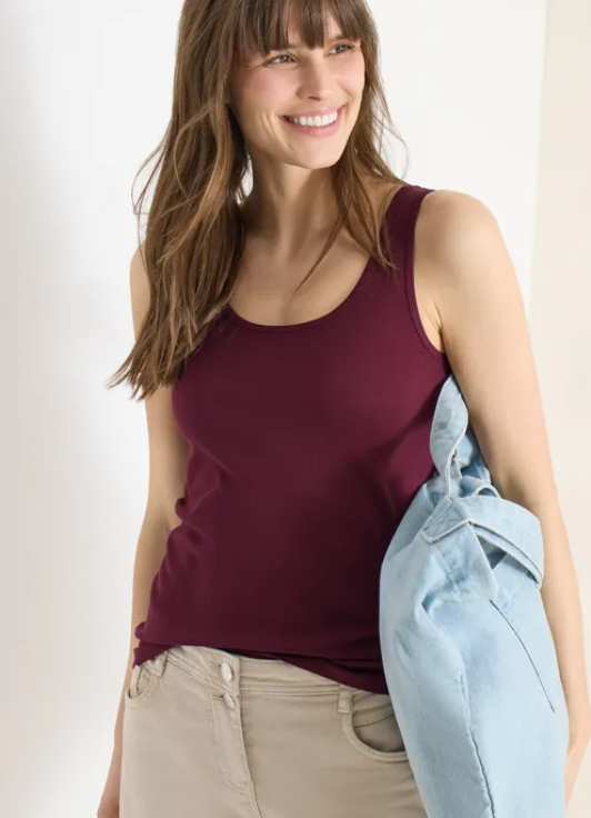 Cecil Singlet Linda Rood - OAK Fashion Noordwolde