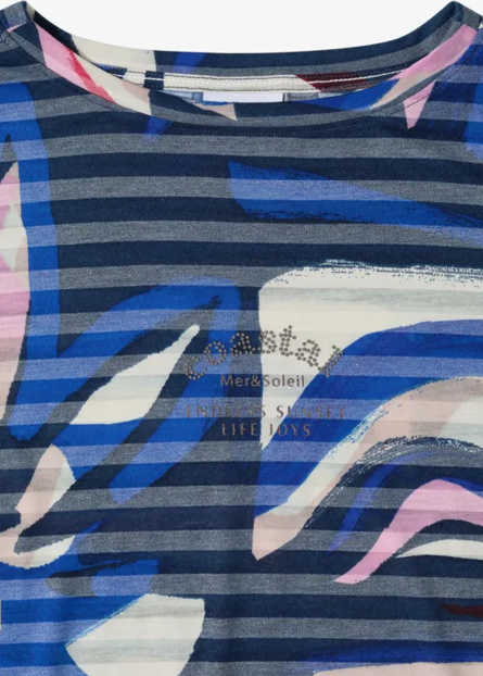 Cecil T-shirt Striped Blauw - OAK Fashion Noordwolde