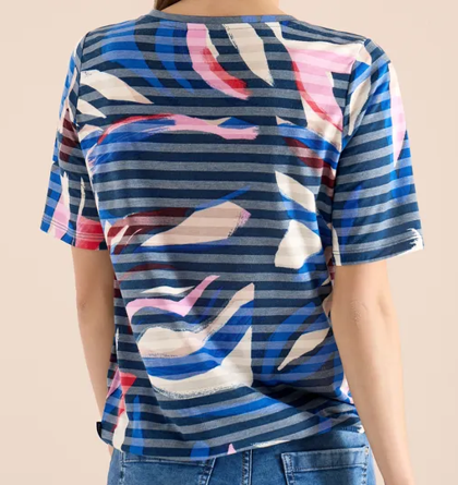 Cecil T-shirt Striped Blauw - OAK Fashion Noordwolde