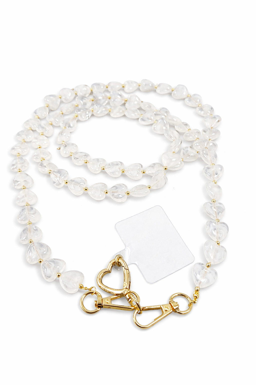 Strass 4 you Telefoonkoord Hartjes Wit - OAK Fashion Noordwolde