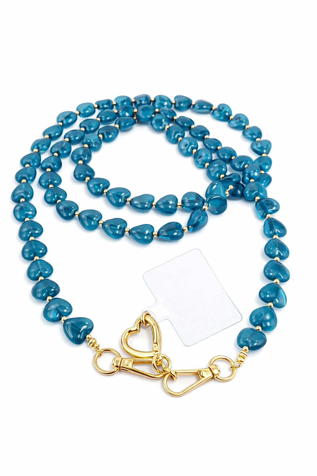 Strass 4 you Telefoonkoord Hartjes Blauw - OAK Fashion Noordwolde