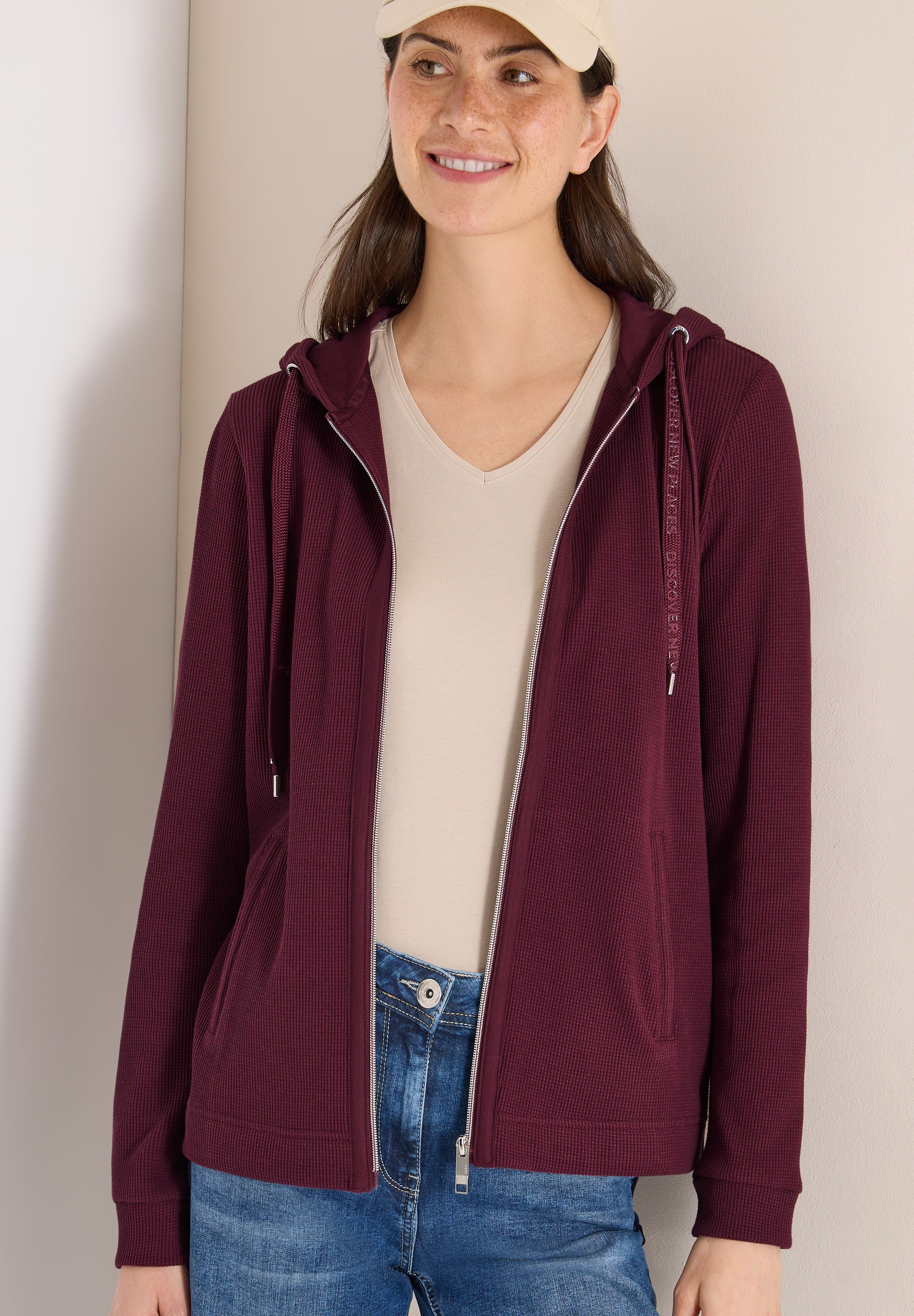 Cecil Vest Solid Rood - OAK Fashion Noordwolde