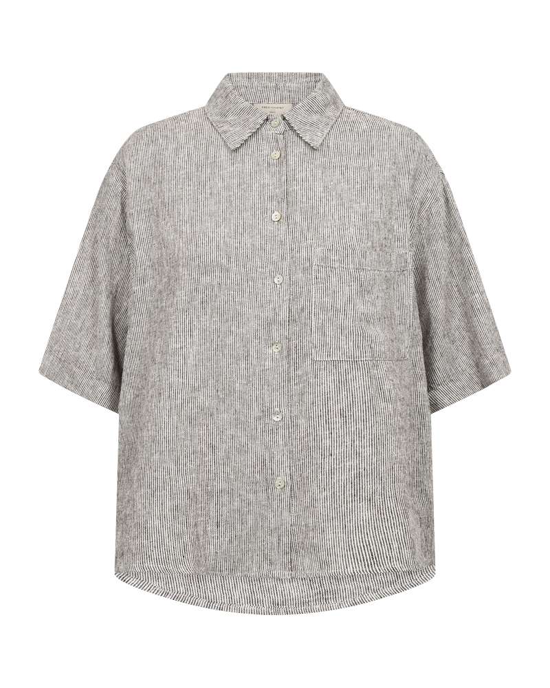 Freequent Blouse Lava met streepje Brown - OAK Fashion Noordwolde