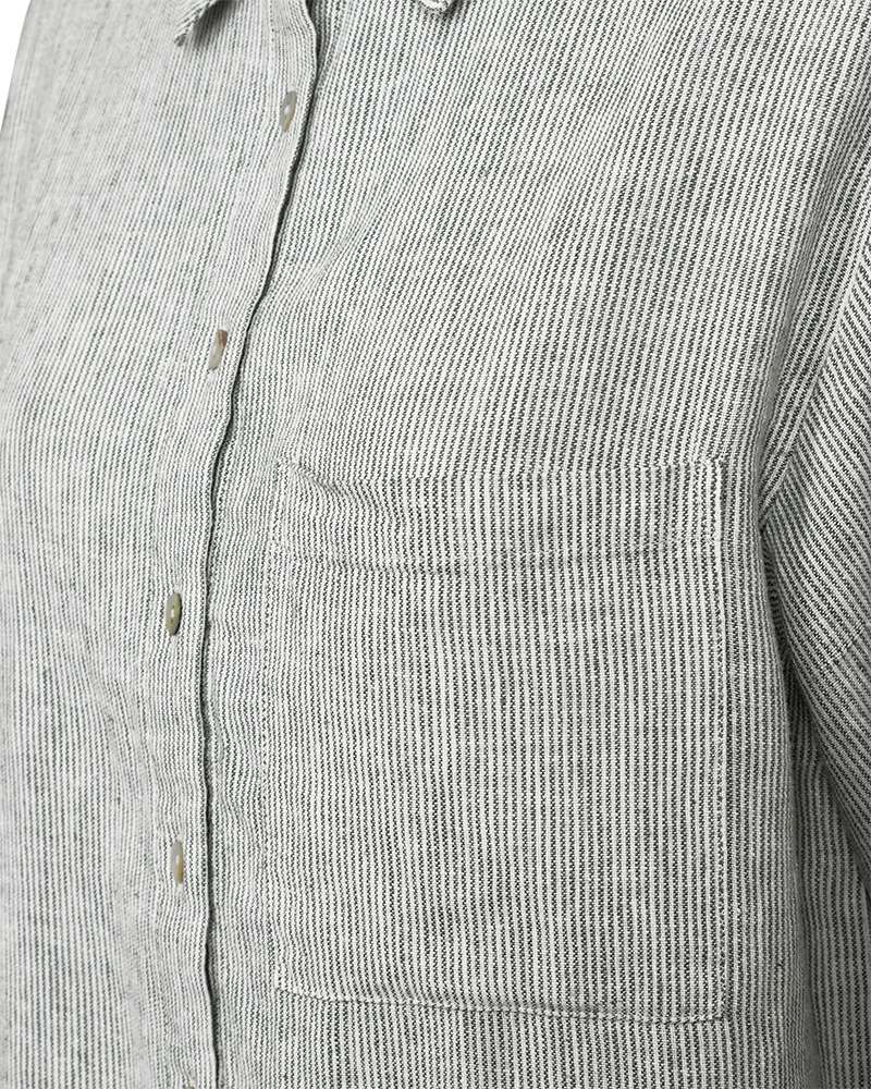 Freequent Blouse Lava met streepje Groen - OAK Fashion Noordwolde