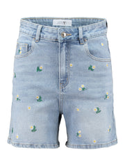 Haily's Denimshort Flowers Denim - OAK Fashion Noordwolde