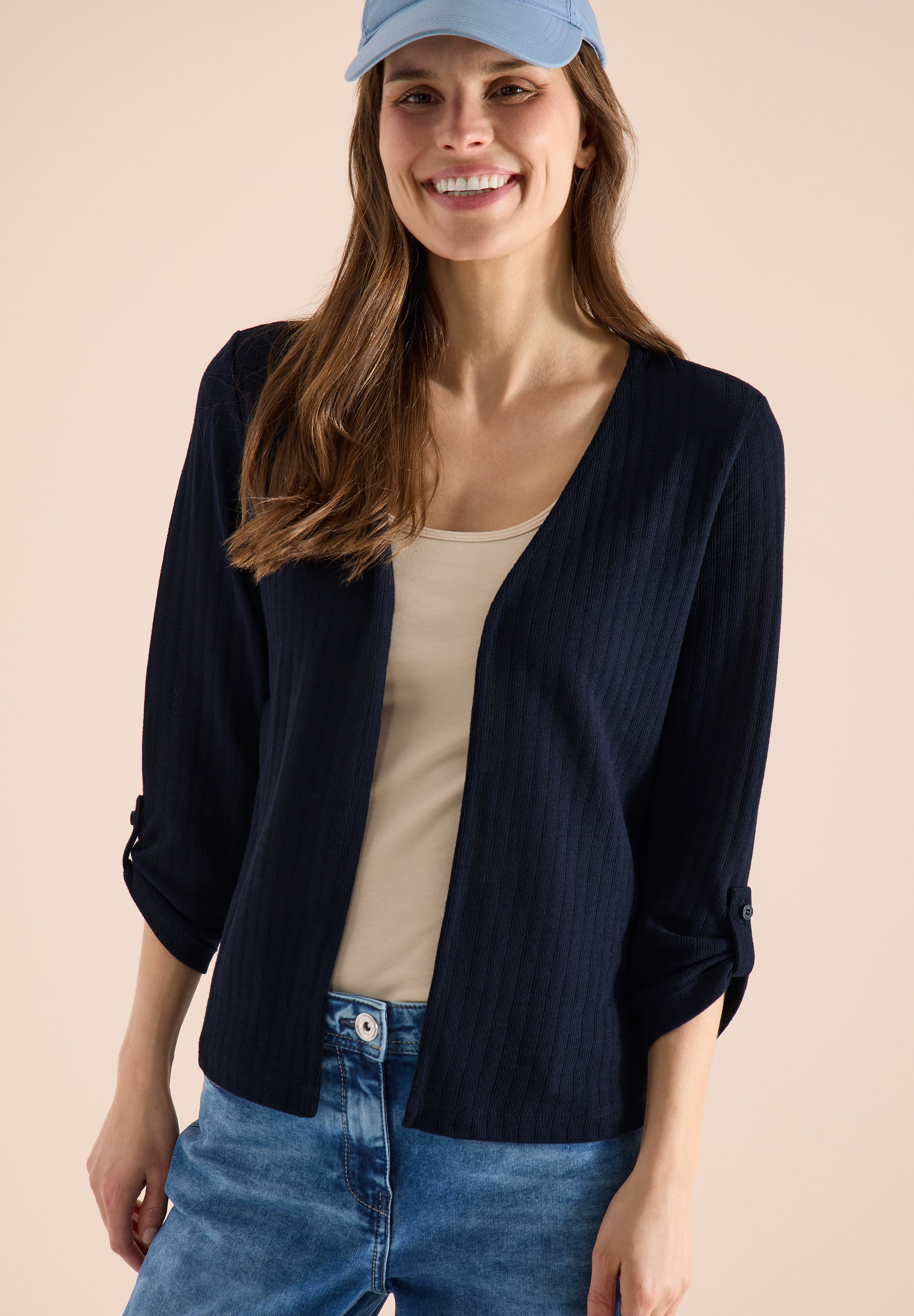 Cecil Vestje Open Blauw - OAK Fashion Noordwolde