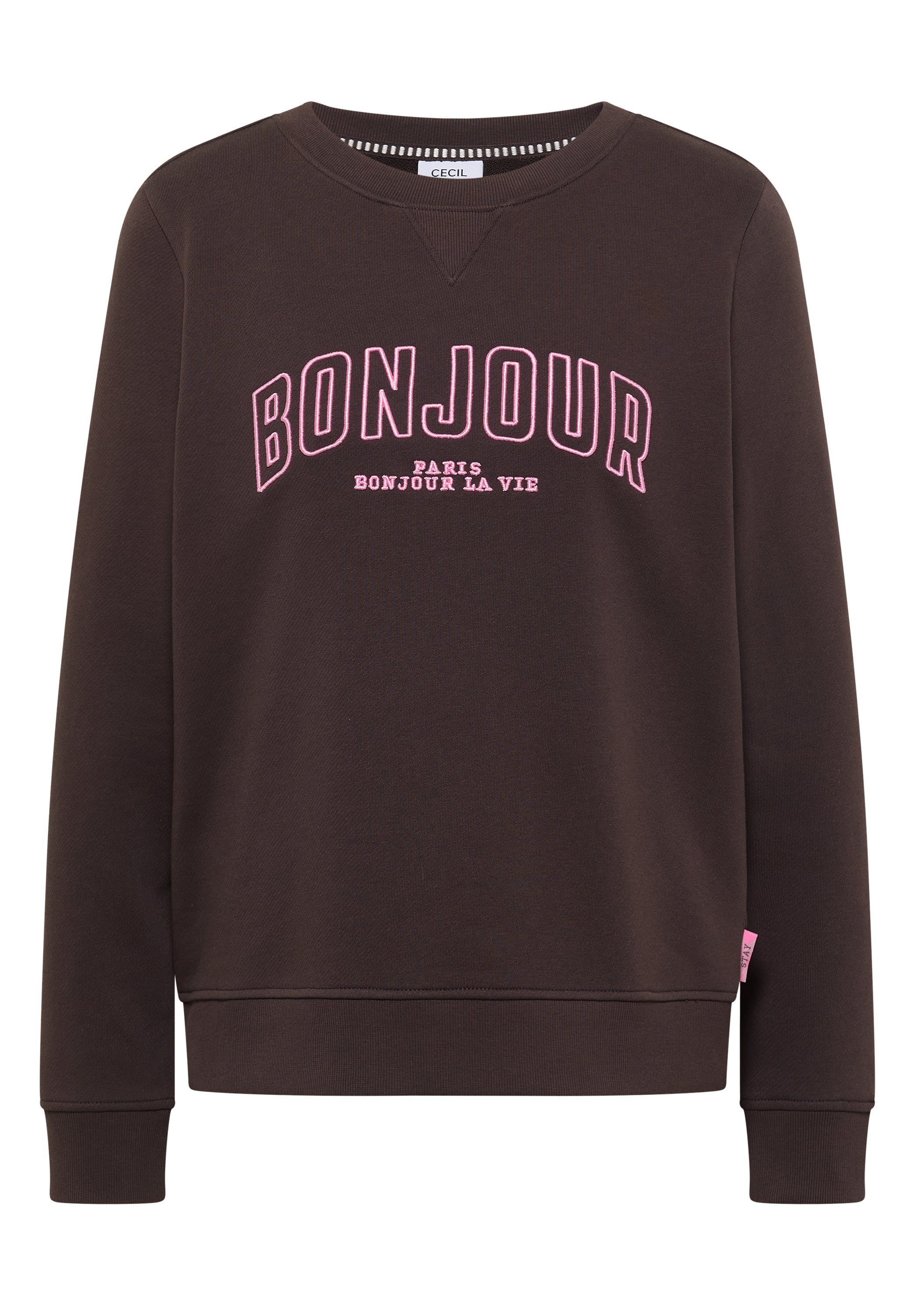 Cecil Sweater met Embroidery Bruin - OAK Fashion Noordwolde