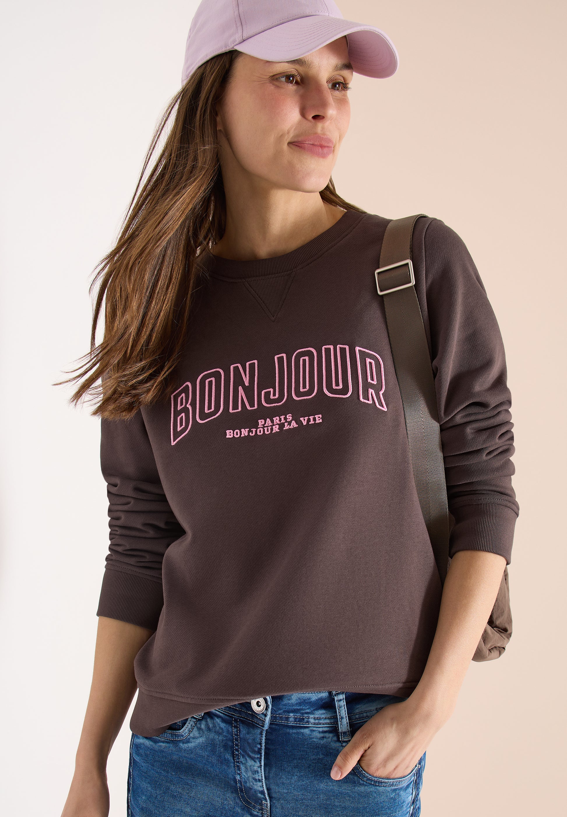 Cecil Sweater met Embroidery Bruin - OAK Fashion Noordwolde