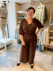 Curviss Jumpsuit Carin Bruin - OAK Fashion Noordwolde