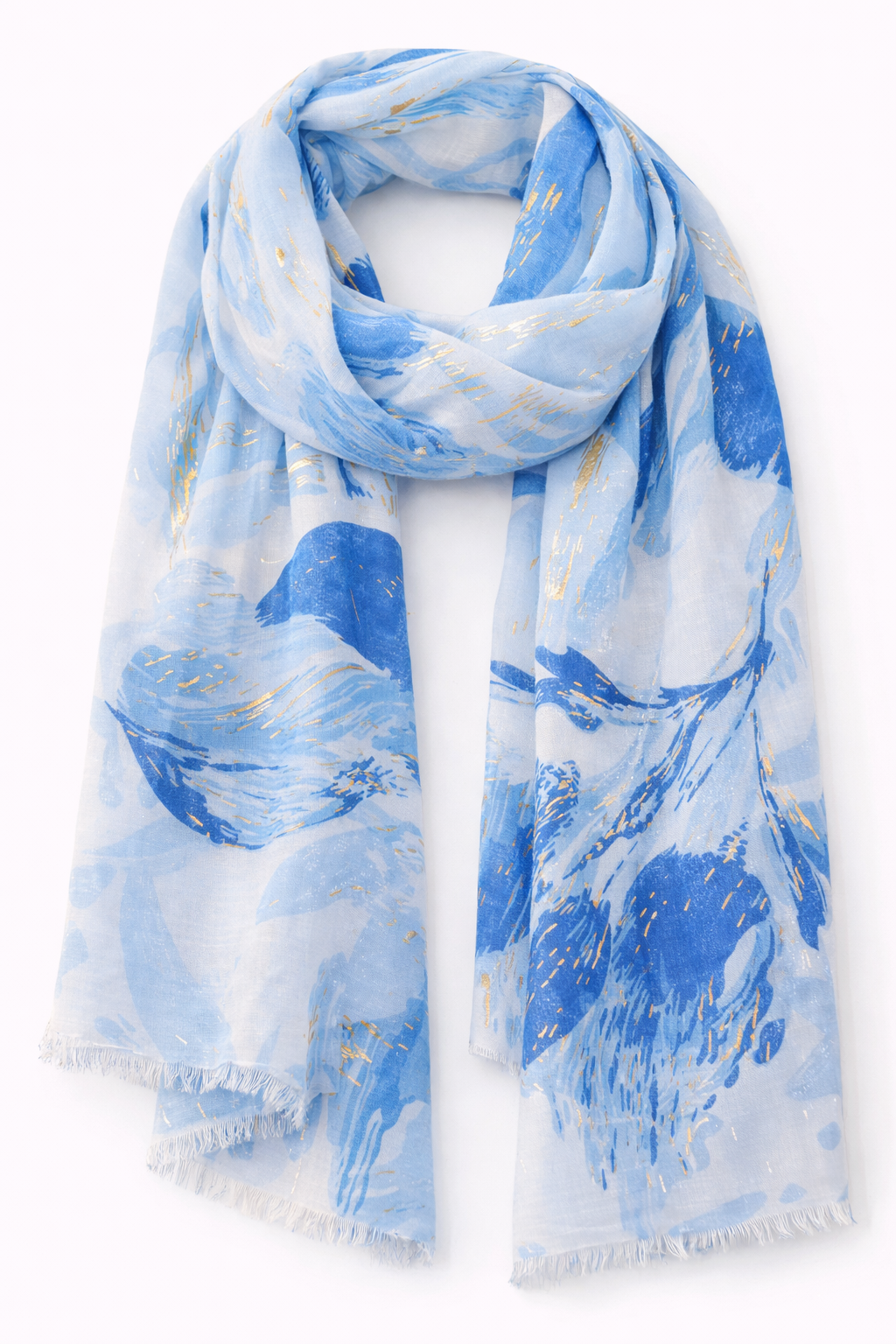 Oak Sjaal Leaves Blauw - OAK Fashion Noordwolde