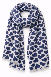 Oak Sjaal Harten navy - OAK Fashion Noordwolde
